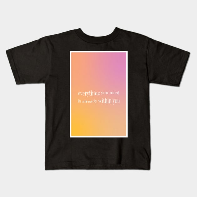 Aura Aesthetic Affirmation Kids T-Shirt by mystikwhale